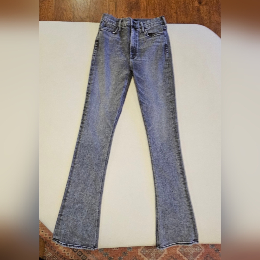 MOTHER Gray Flare Jeans - Light Wash Wide Leg